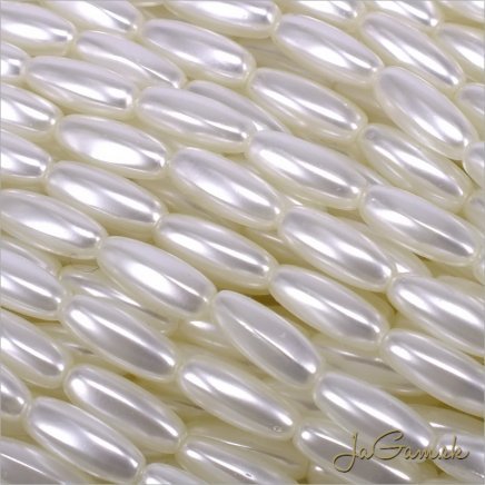 Voskované perly ryža 11x4mm, 50ks (vpt309)